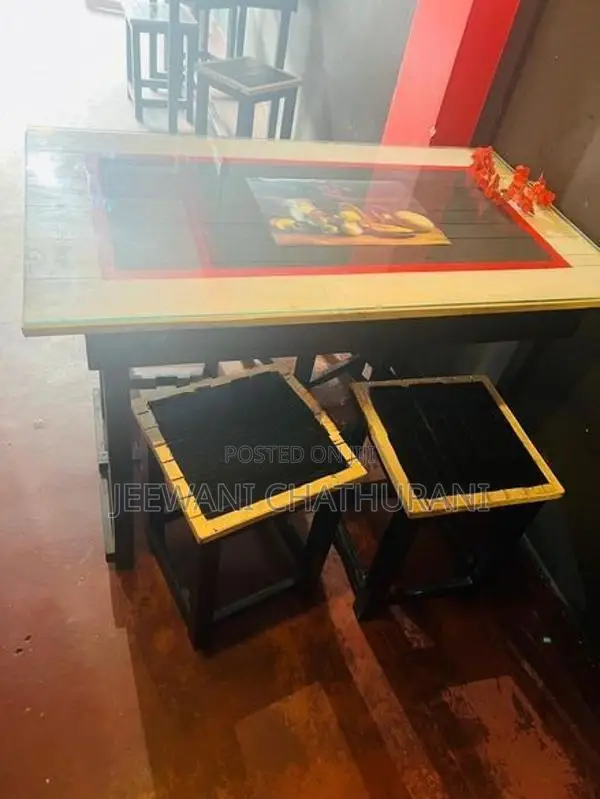 Teak Dining Table Set (4 Tables + 16 Chairs) with Glass Top