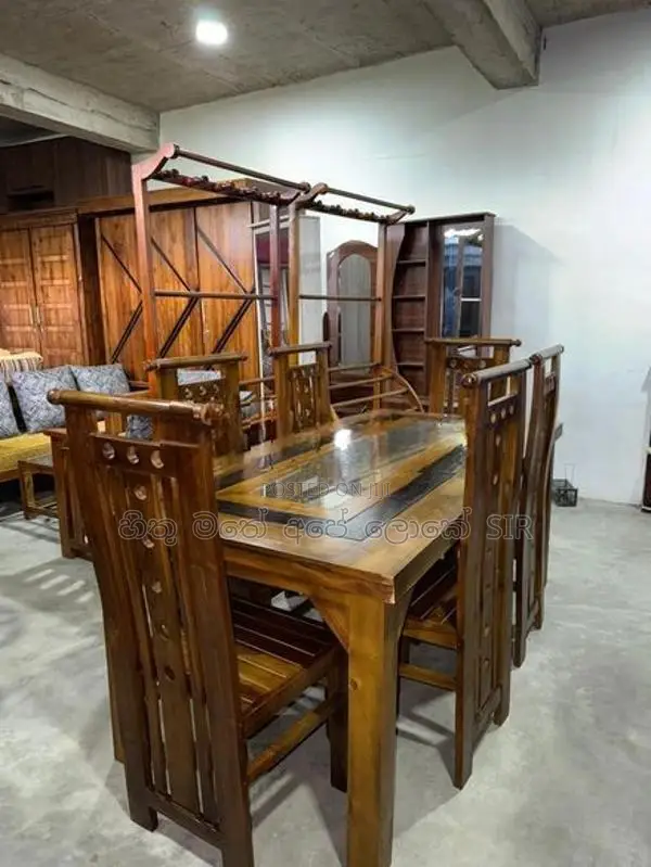 Teak Dining Table with Chair 6