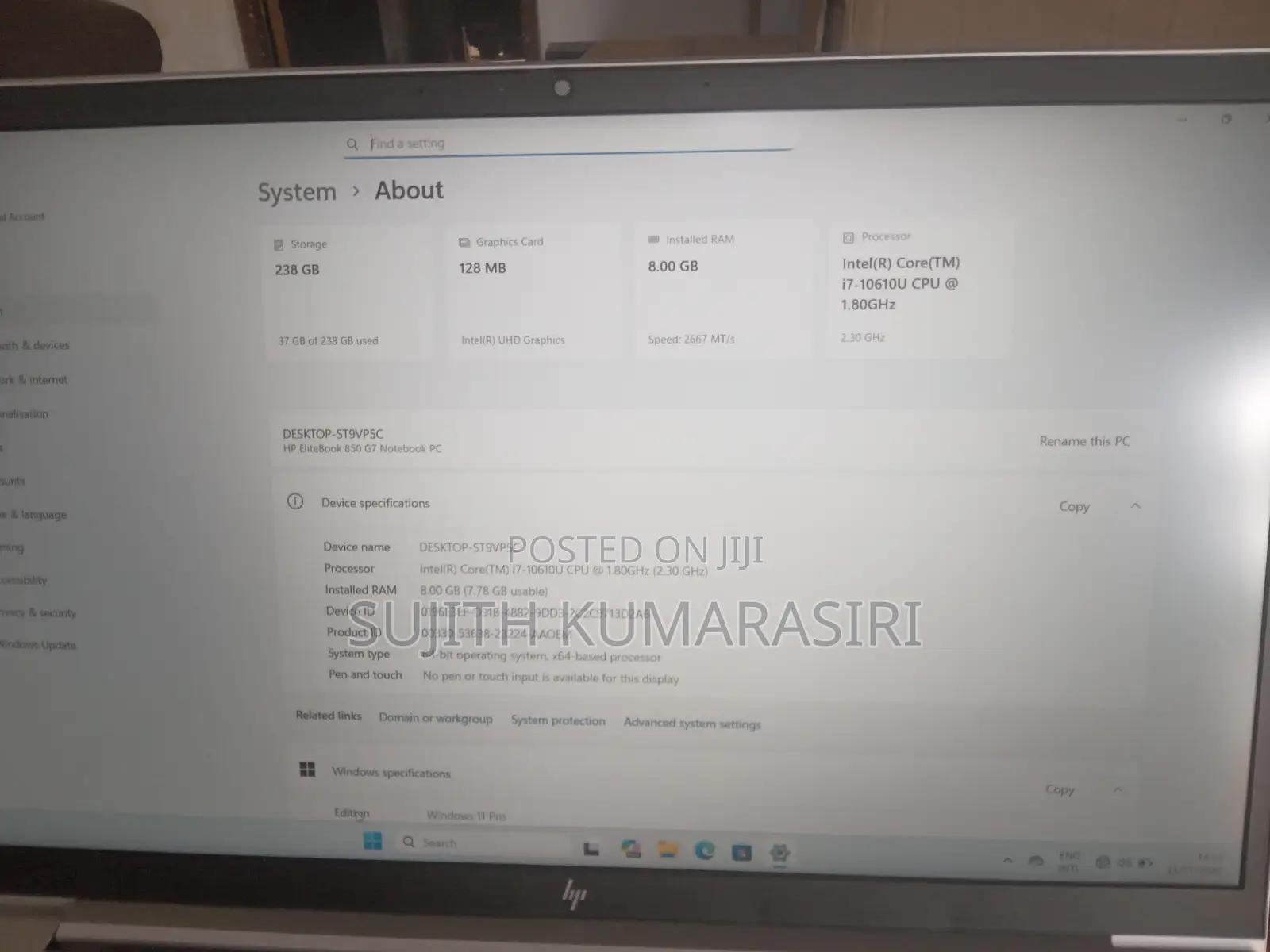 Laptop HP EliteBook 850 8GB Intel Core i7 SSD 256GB