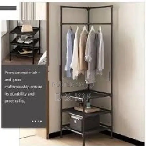 Multi Function Corner Coat Rack & 3 Layers