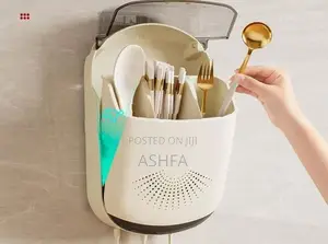 Punch Free Wall Mounted Spoon Holder with Lid