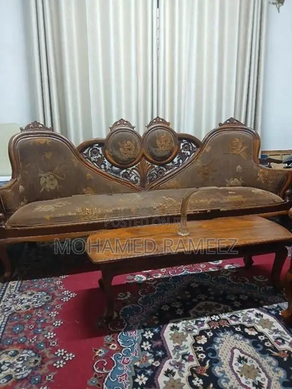 Elegant Carved Wooden Sofa Set