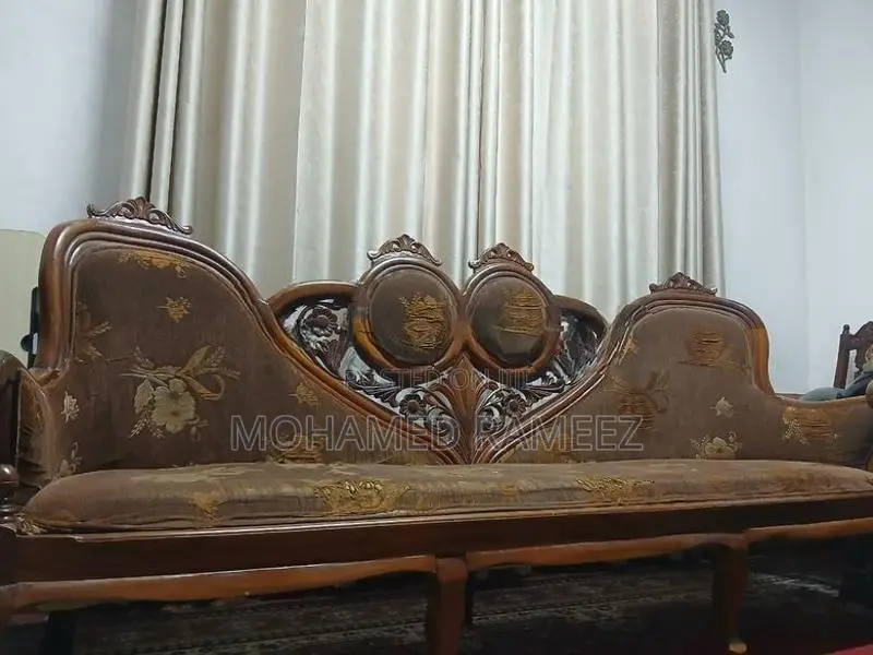 Elegant Carved Wooden Sofa Set