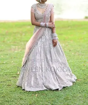 Elegant champagne dusty pink Bridal Lehenga
