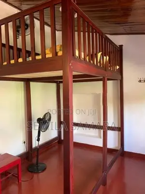 Solid Mahogany Wooden Elevated Bed with Mattress – Excellent Condition