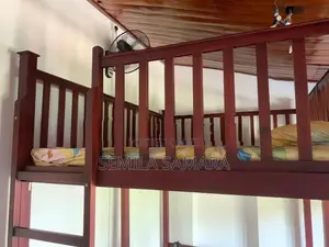Solid Mahogany Wooden Elevated Bed with Mattress – Excellent Condition