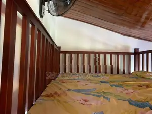 Solid Mahogany Wooden Elevated Bed with Mattress – Excellent Condition