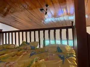Solid Mahogany Wooden Elevated Bed with Mattress – Excellent Condition