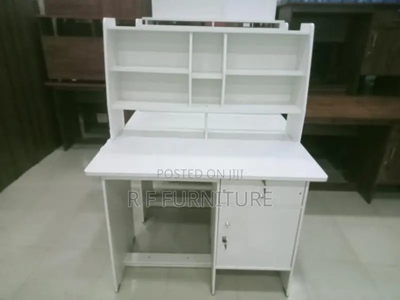 White Writing Table with Cupboard 4 x 2