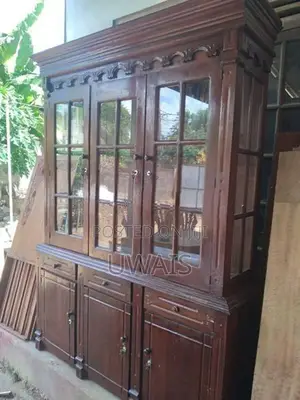 Teak 3 Door Display Cupboard