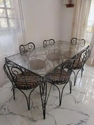 Antique (iron) Dinning Table with 6 Chairs