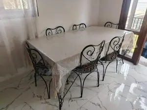 Antique (iron) Dinning Table with 6 Chairs