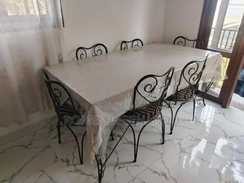 Antique (iron) Dinning Table with 6 Chairs