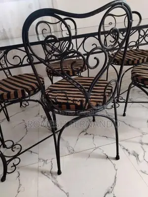Antique (iron) Dinning Table with 6 Chairs
