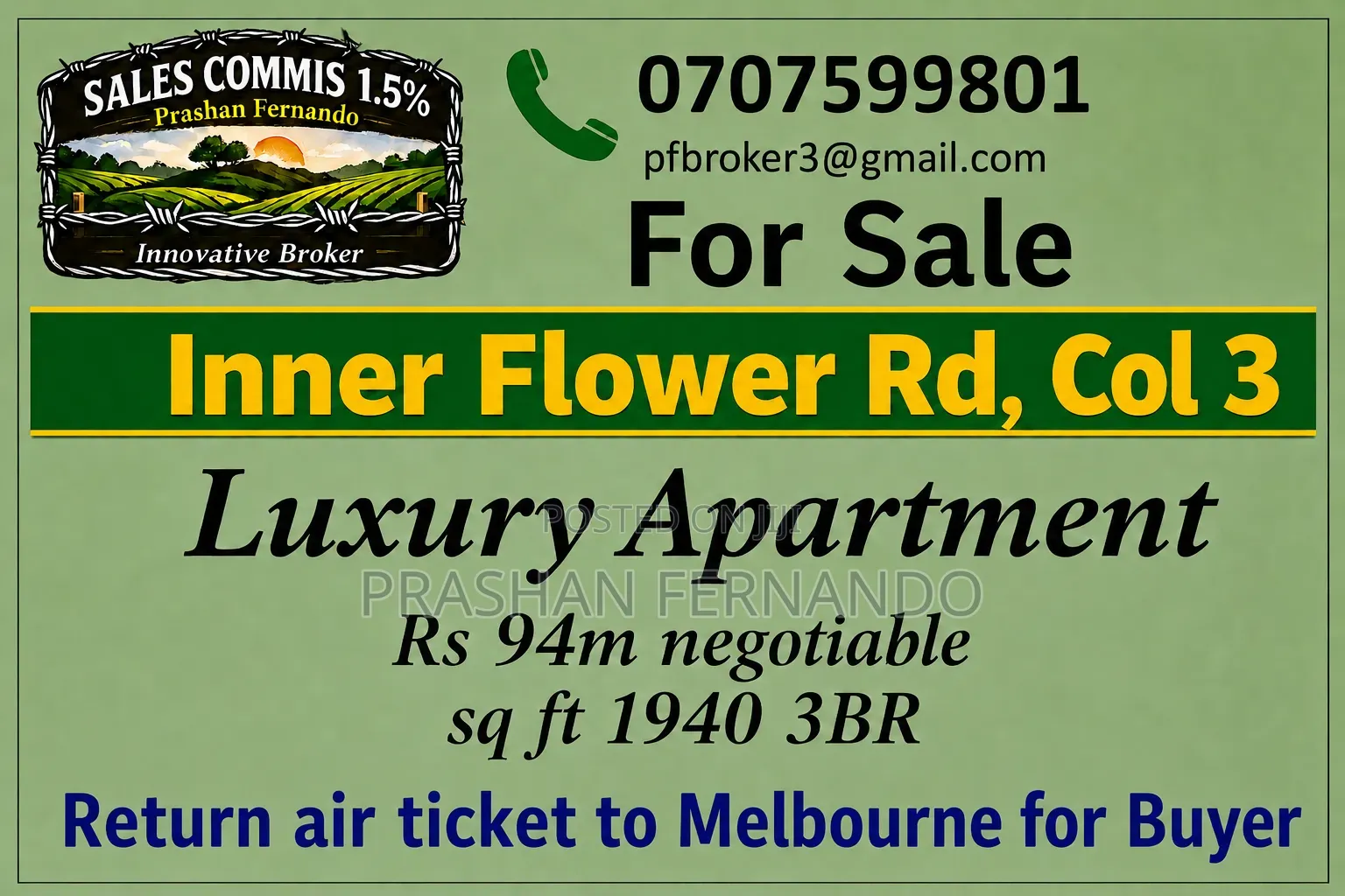 3bdrm Apartment in Blue Ocean, Colombo City for sale