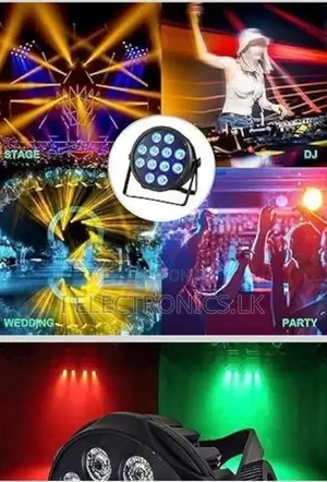LED Par Stage Light, 6 RGB LEDs, DJ Party Lighting with Easy Setup Mou