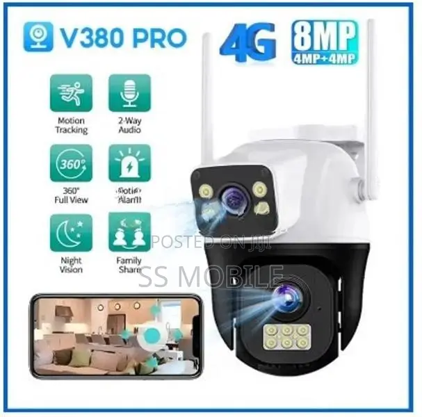 8MP 4G SIM Dual Lens Outdoor 360° Human Detect CCTV Security PTZ Camer