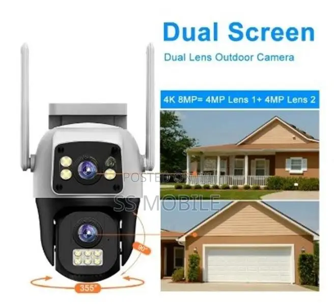 8MP 4G SIM Dual Lens Outdoor 360° Human Detect CCTV Security PTZ Camer