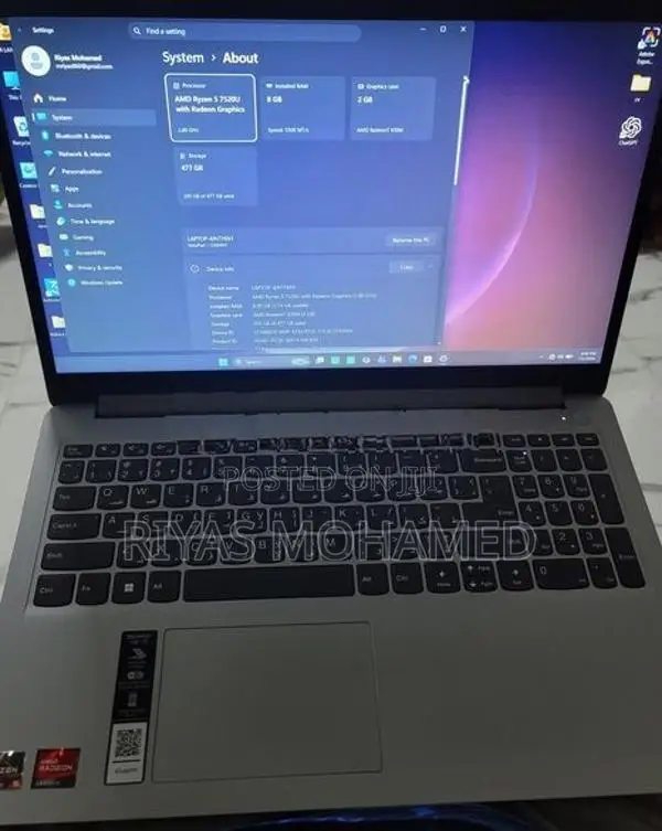 Lenovo Ryzon 5 7520U Laptop