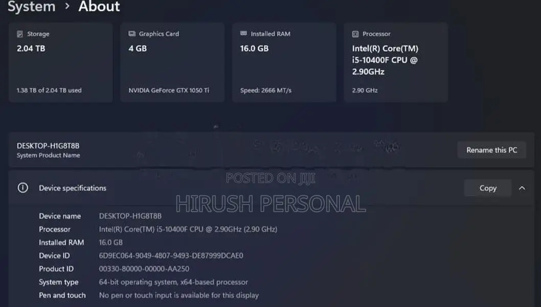 Asus I5 10th Gen Gaming PC