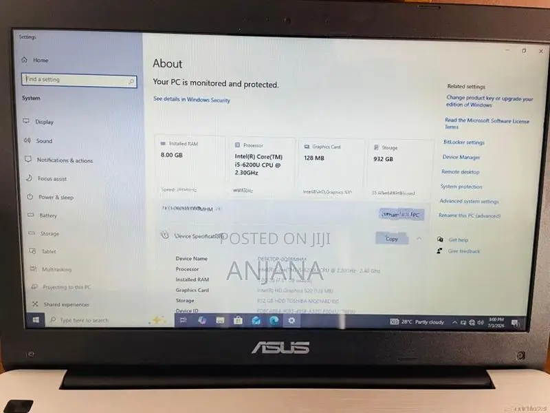 Asus F556U Laptop Core i5 1TB HDD 8GB RAM