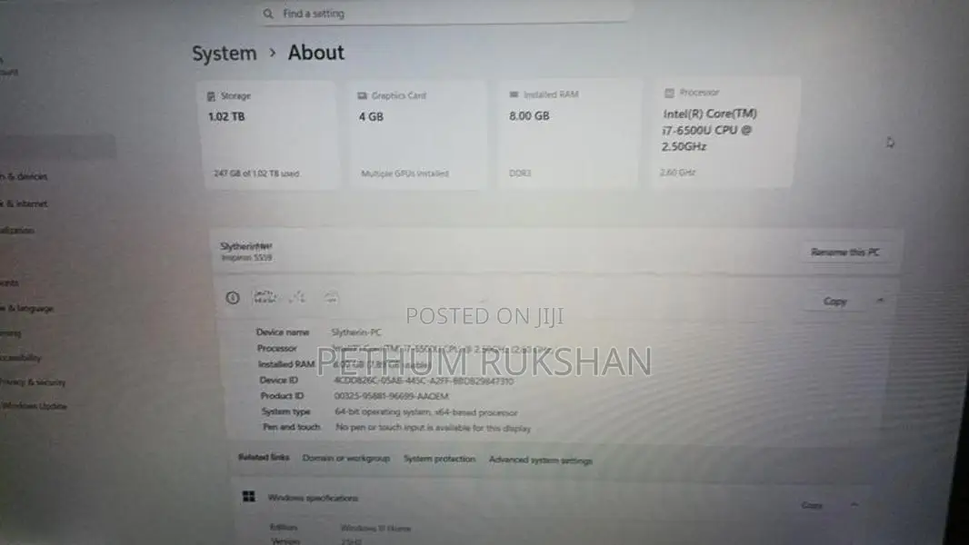 Dell Laptop Core I7 6gen