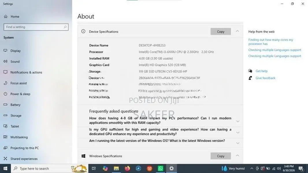 HP Probook 11 G2 Laptop