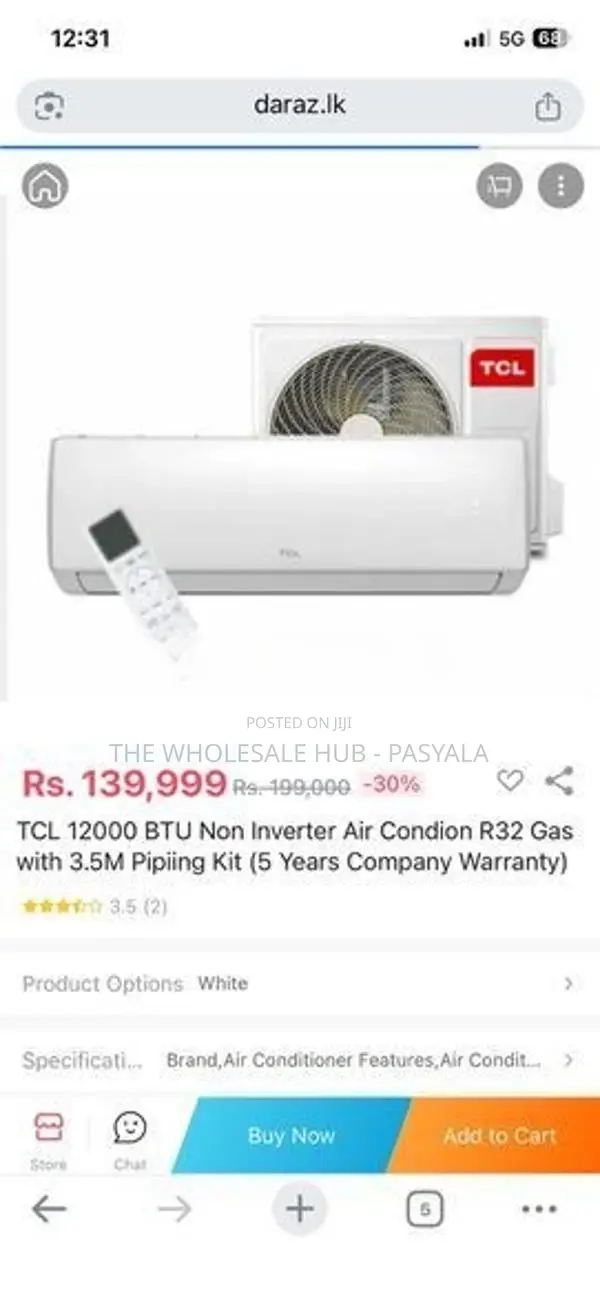 TCL 18000btu Non inverter