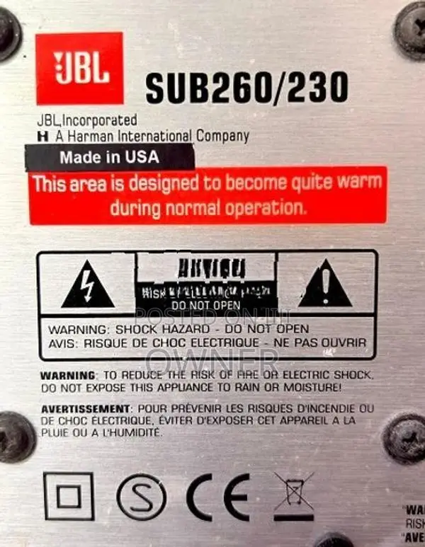 JBL 8 inch Subwoofer USA