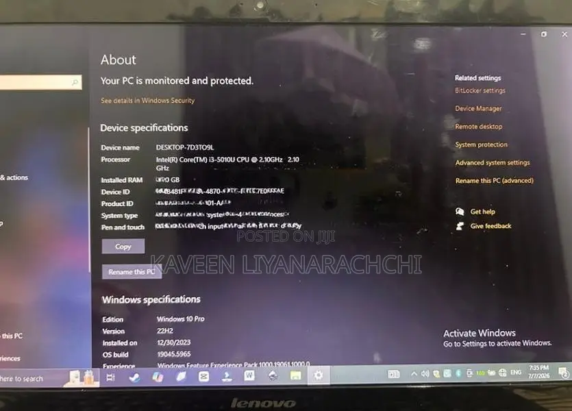 Lenovo i3 5th GEN Used Laptop