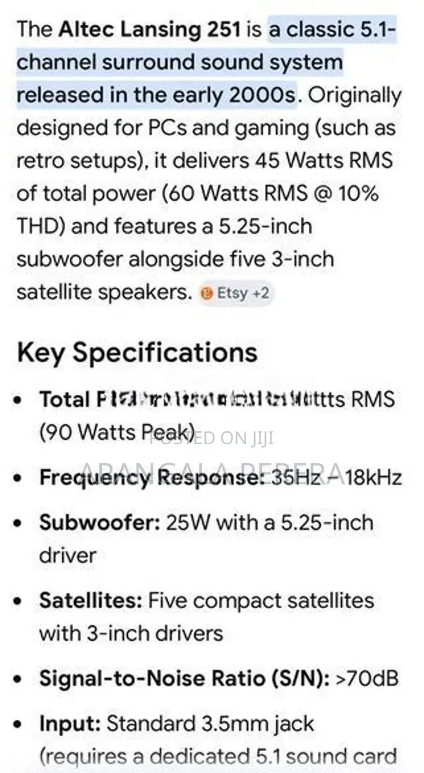 Altec Lensing Multimedia Subwoofer
