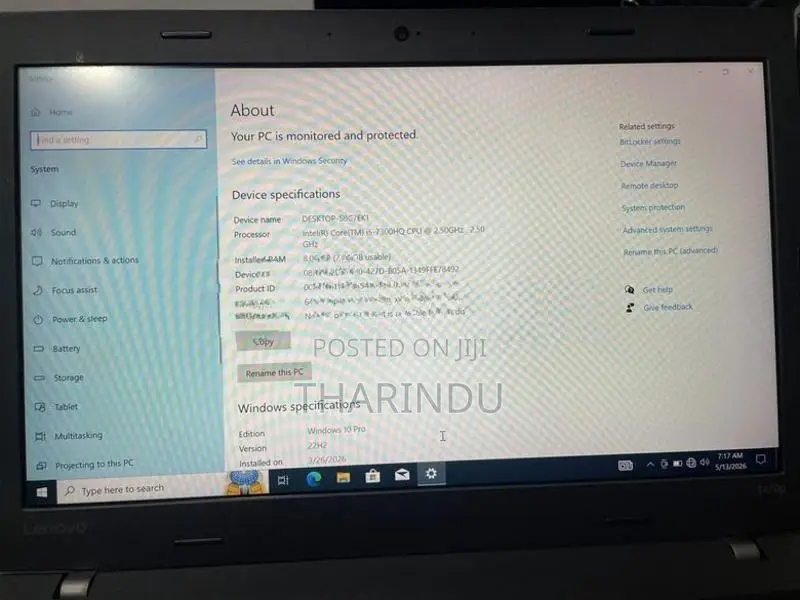 Lenovo Laptop Core i5 8Gb