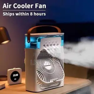 3 in 1 Portable Air Cooler Humidifier Mini Fan with Night Light 600ml