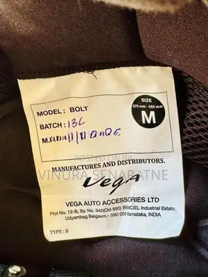 Vega Bolt Full face Helmet Black Shine