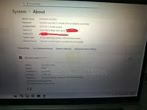 Core i7-10610U (10th Gen) 256 SSD 08GB RAM