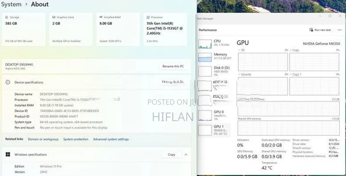 Acer Laptop Core i5 11th Gen