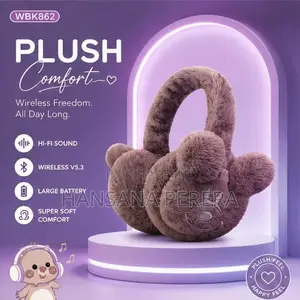WBK-862 Cute Bear Plush Wireless Headset