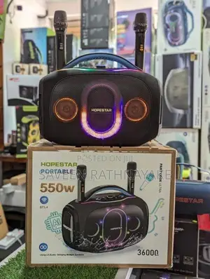 Hopestar Partybox Ultra Speakers with Dual Mic (550W, AC/DC)