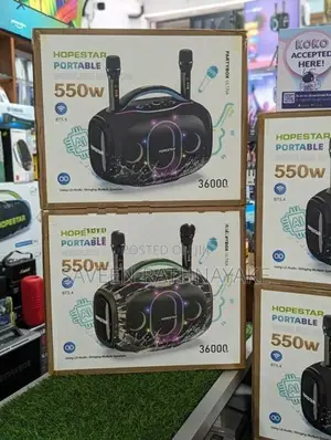 Hopestar Partybox Ultra Speakers with Dual Mic (550W, AC/DC)