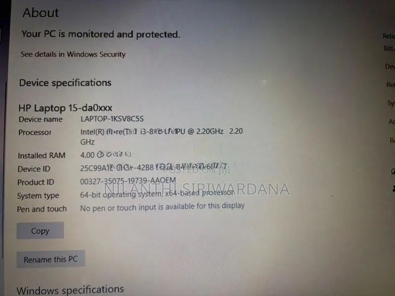Hp Laptop Intel i3 8th Gen