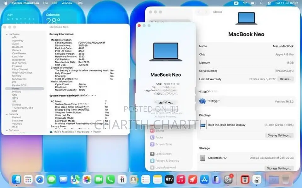 Macbook Neo 8/256