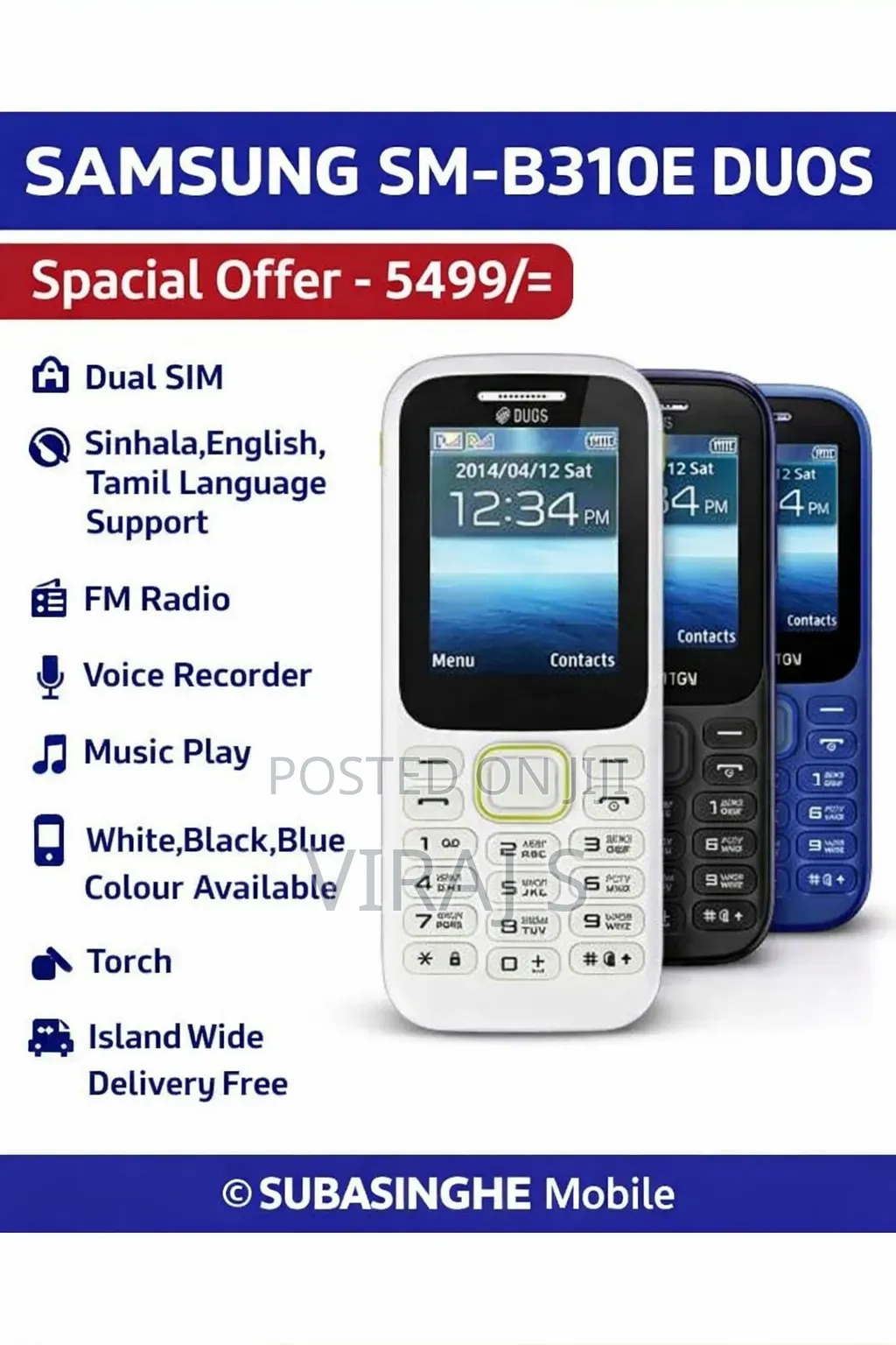 New Samsung B310 White