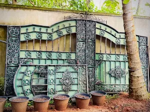 Double Side Main Gate With Pedestrian Gate