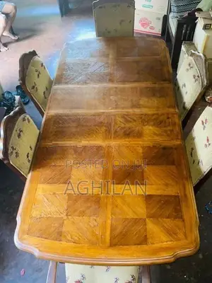 Wooden Dining Table with 8 Chairs