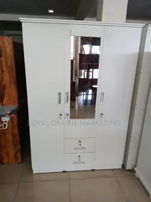 3 Door Melamine wardrobe /Cupboard (ash/white/black/teak) (K-35)