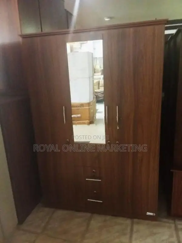 3 Door Melamine wardrobe /Cupboard (ash/white/black/teak) (K-35)