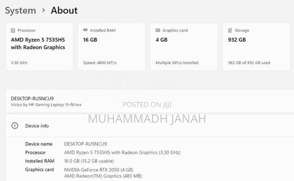 HP Victus 15 1TB SSD 16GB RAM Laptop