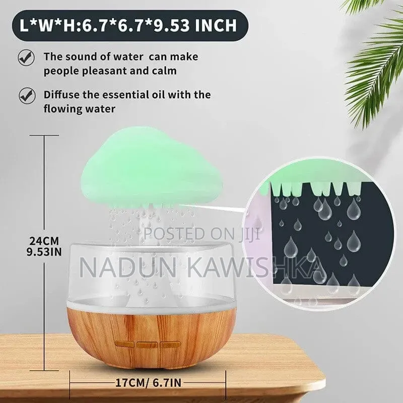 *Rain Cloud Humidifier Essential Oil DiffuserAtmospheric NightLight