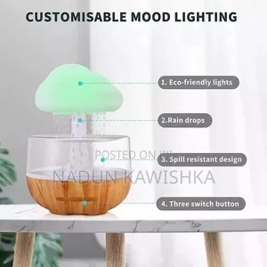 *Rain Cloud Humidifier Essential Oil DiffuserAtmospheric NightLight
