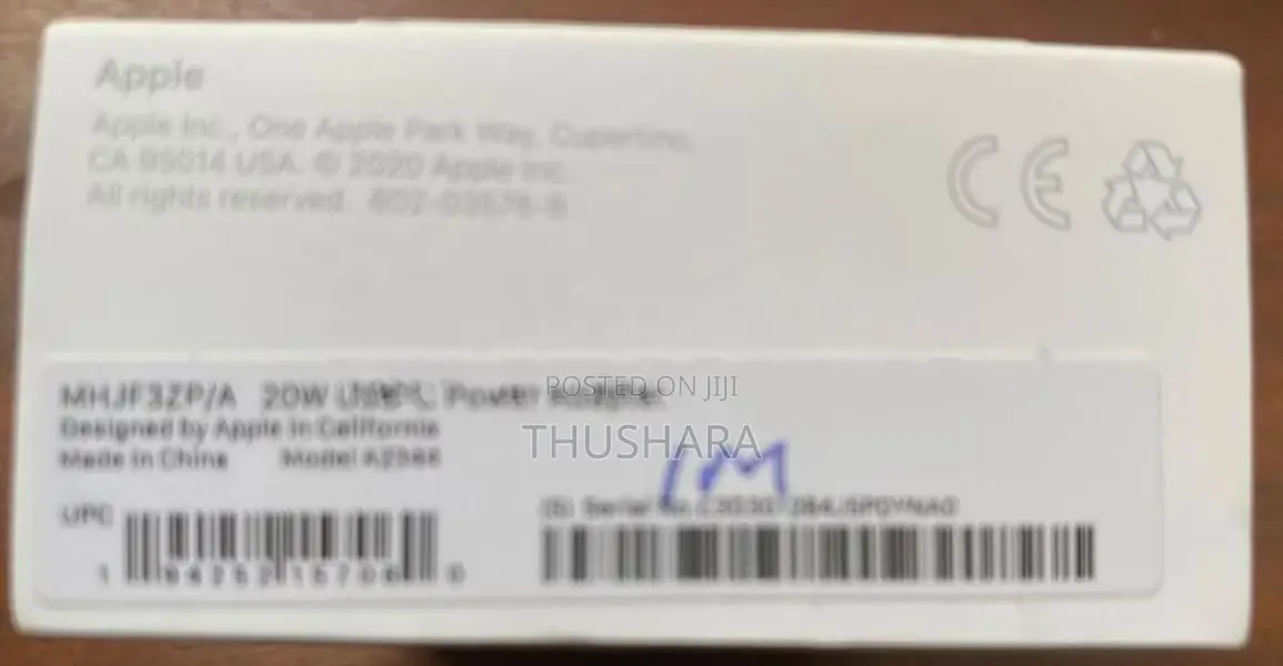 USB-C Apple iPhone 20W Power Adapter